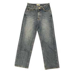 Blue Ice Vintage 100% Cotton Jeans Korean High Rise Straight Leg Classic Denim